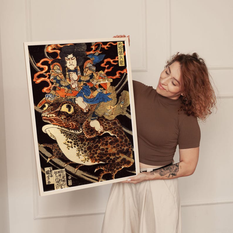Utagawa Kuniyoshi Japanese Art Print: Warrior Riding Toad - Etsy