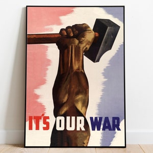 World War 2 Propaganda Poster| Poster Vintage| Canvas Print Wall Art| Framed Art Print| WW2 Wall Prints| Poster Print| Hanger Frame Art