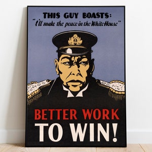 World War 2 Propaganda Poster| Poster Print| Framed Art Prints| Poster Vintage| Wall Decor Prints| Canvas Print Wall Art| Vintage Wall Art