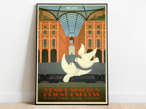 Poster di viaggio vintage Milano/Storia dell'arte/Stampe d'arte  incorniciate/Arte da parete vintage/Stampa poster/Stampe murali/Arte su  tela/Arte poster -  Italia