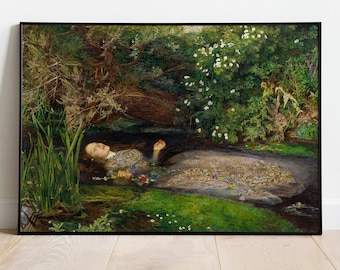 John Everett Millais Ophelia| Wall Decor Art Poster| Framed Art Print| Art Canvas| Wall Art Print| Poster Print