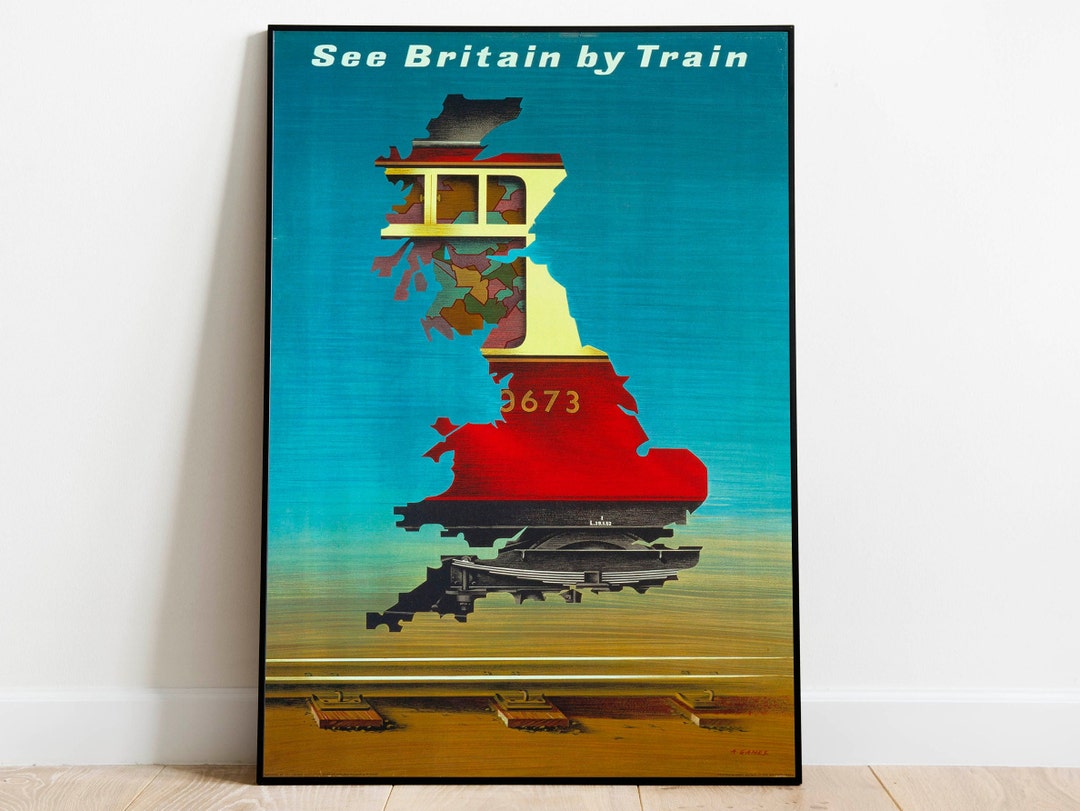 Britain Travel Poster Vintage Travel Print Britain Wall Art Print