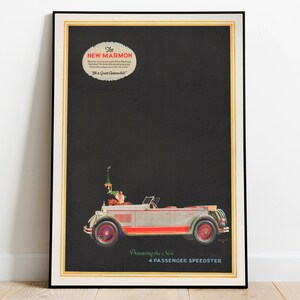 Póster de publicidad de coches Vintage, arte enmarcado, decoración de pared, impresión de arte Retro, regalo de inauguración de la casa, lienzo, arte de pared