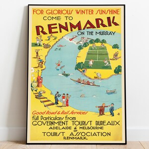 Renmark Wall Art Print| Vintage Poster Art| South Australia Travel Print| Canvas Print Wall Art| Framed Art Print| Poster Print