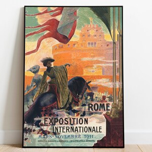 Rom Kunstdruck| Vintage Wand Kunstdruck | Italien Retro Wandposter| Leinwanddruck | Aufhänger Gerahmt| Posterdruck | Gerahmter Kunstdruck