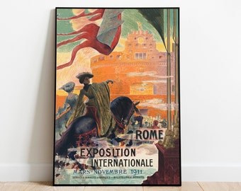 Rome Vintage Art Print: Italy Retro Travel Poster
