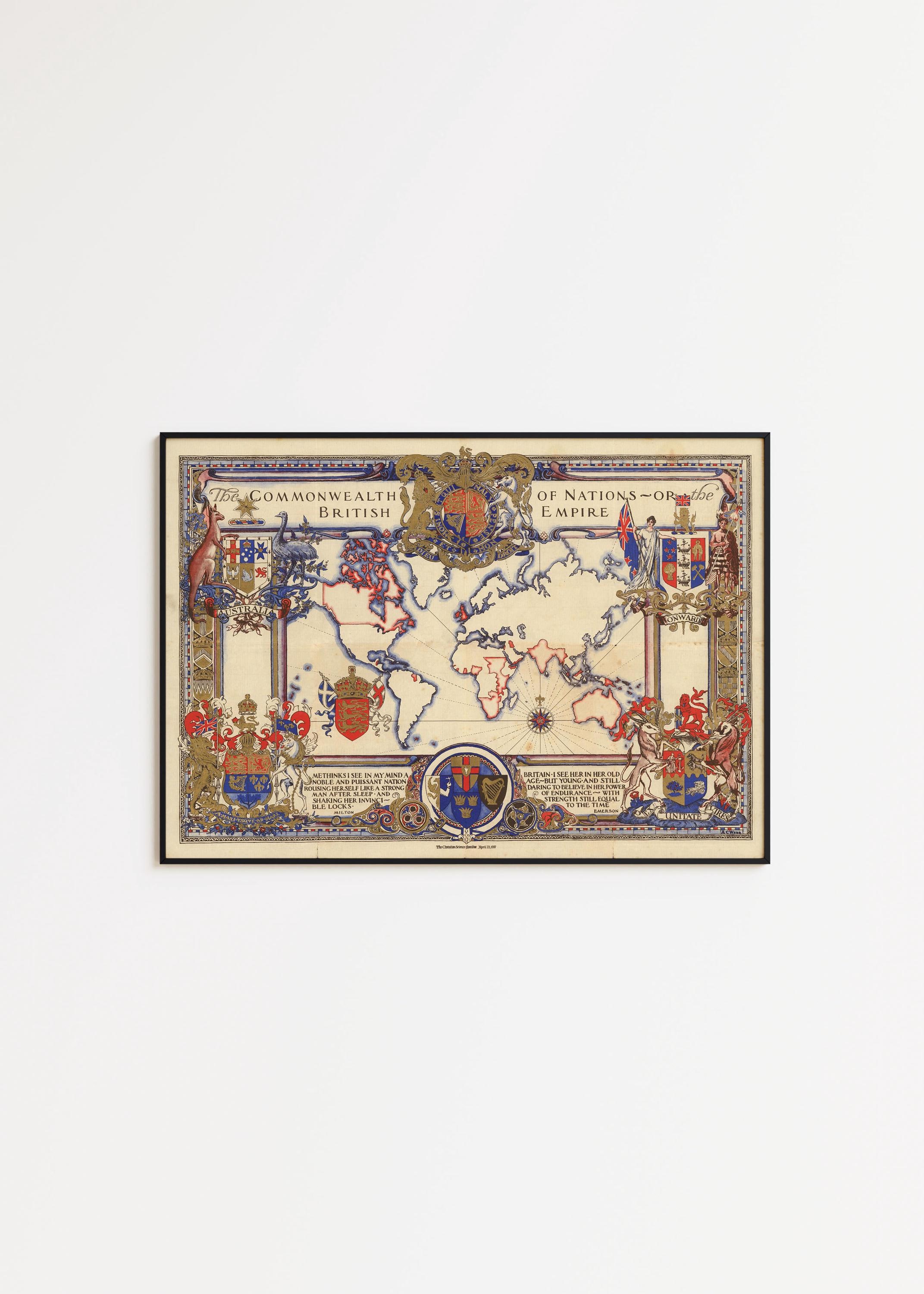 大英帝国地図：ヴィンテージのコモンウェルス壁掛けポスター - Etsy 日本