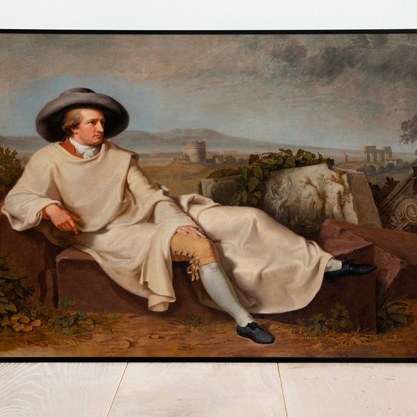 J.H. Wilhem Tischbein Goethe in the Roman Campagna| Wall Decor Art Poster| Framed Art Print| Art Canvas| Wall Art Print| Poster Print