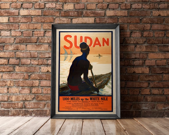 reproduction. Wall art Sudan : Vintage Travel advertising poster poster