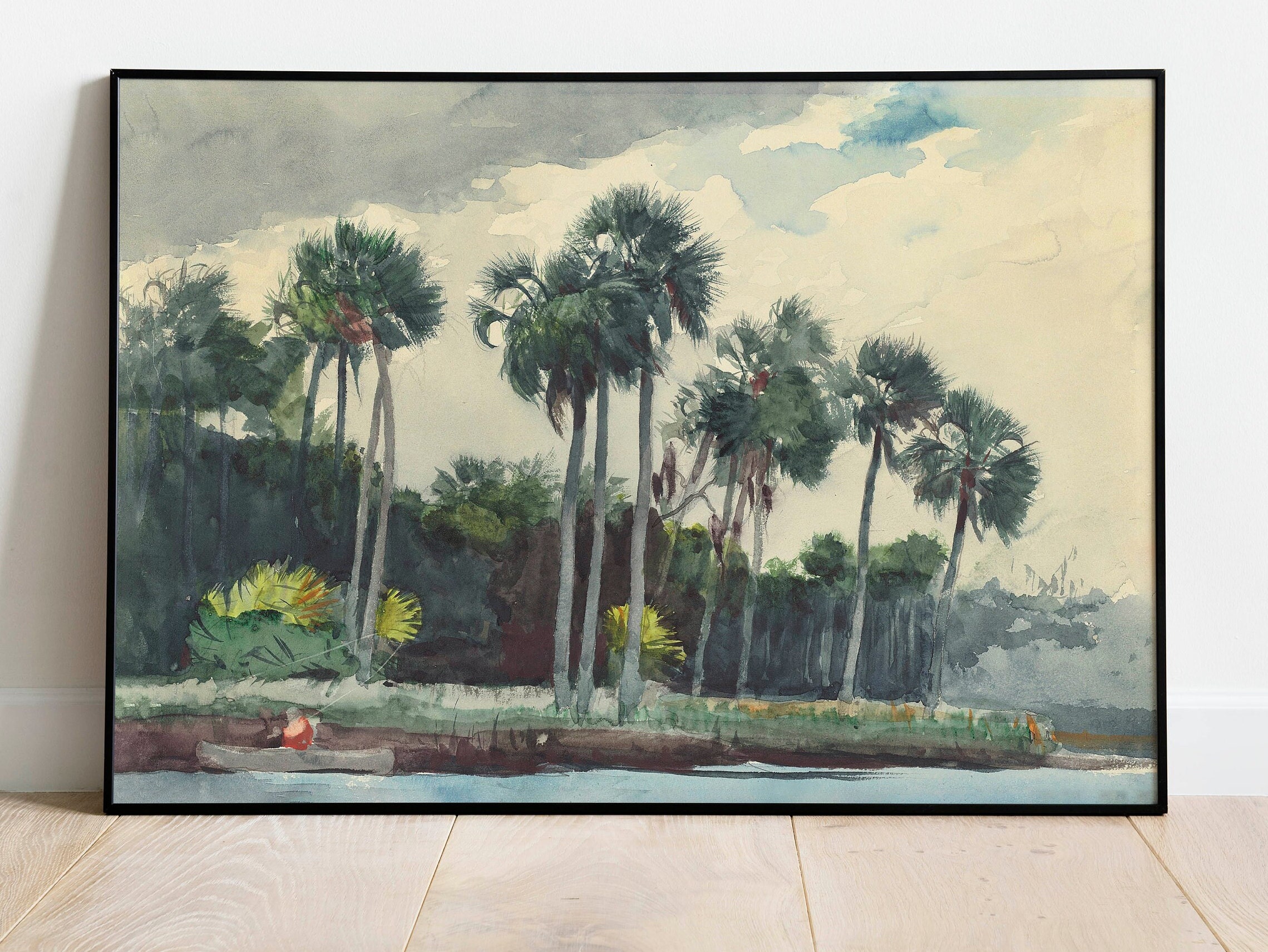Red Shirt,Homosassa,Florida by Winslow Homer| Wall Decor Art Poster| Framed Art Print| Art Canvas| Wall Art Print| Poster Print