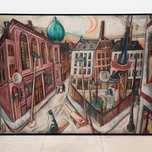 Synagogue in Frankfurt by Max Beckmann| Wall Decor Art Poster| Framed Art Print| Art Canvas| Wall Art Print| Poster Print| Art Wall Decor