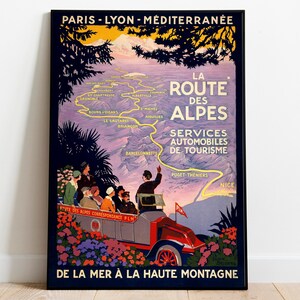 Road to Alps Wall Art Print| Vintage Poster Art| Alps Travel Print| Canvas Print Wall Art| Framed Art Print| Poster Print