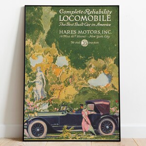 Vintage Auto Werbeplakat Kunst Gerahmt Kunstdruck Wand Dekor Retro Kunstdruck Einweihungsparty Geschenk Leinwand Wandkunst