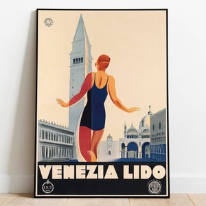 Venezia Wall Art Print| Vintage Travel Poster| Poster Print| Venezia Poster| Canvas Print for Wall Decor| Framed Art Print