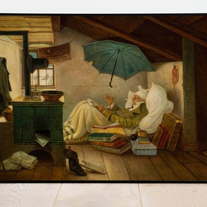 Carl Spitzweg The Poor Poet| Poster Print| Wall Decor Art Poster| Framed Art Print| Art Canvas| Wall Art Print| Print Wall Decor