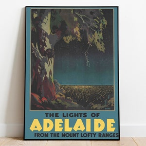 Adelaide Wall Art Print| Vintage Poster Art| Australia Travel Print| Canvas Print Wall Art| Framed Art Print| Poster Print