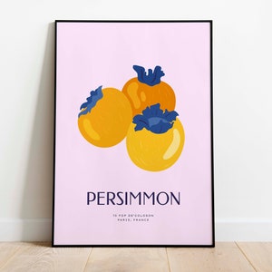 Persimmon Wall Art for Living Room Fruit Wall Art Kitchen Decor Watercolor Art Print Nursery Decor Canvas Painting Wall Decor