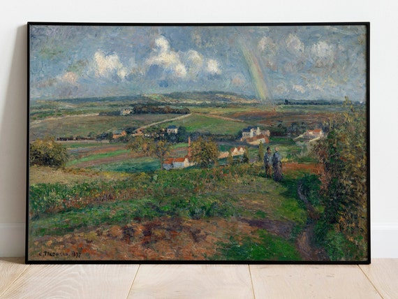 カミーユ・ピサロ『虹、ポントワーズ』アートプリント：額入り