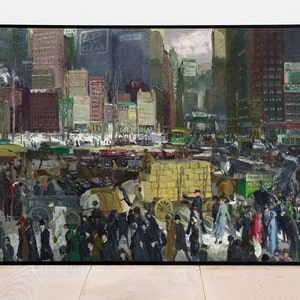New York door George Bellows| Wanddecoratie kunstposter| Ingelijste kunstafdruk| Kunstdoek| Kunst aan de muur afdrukken| Posterafdruk| Kunst wanddecoratie
