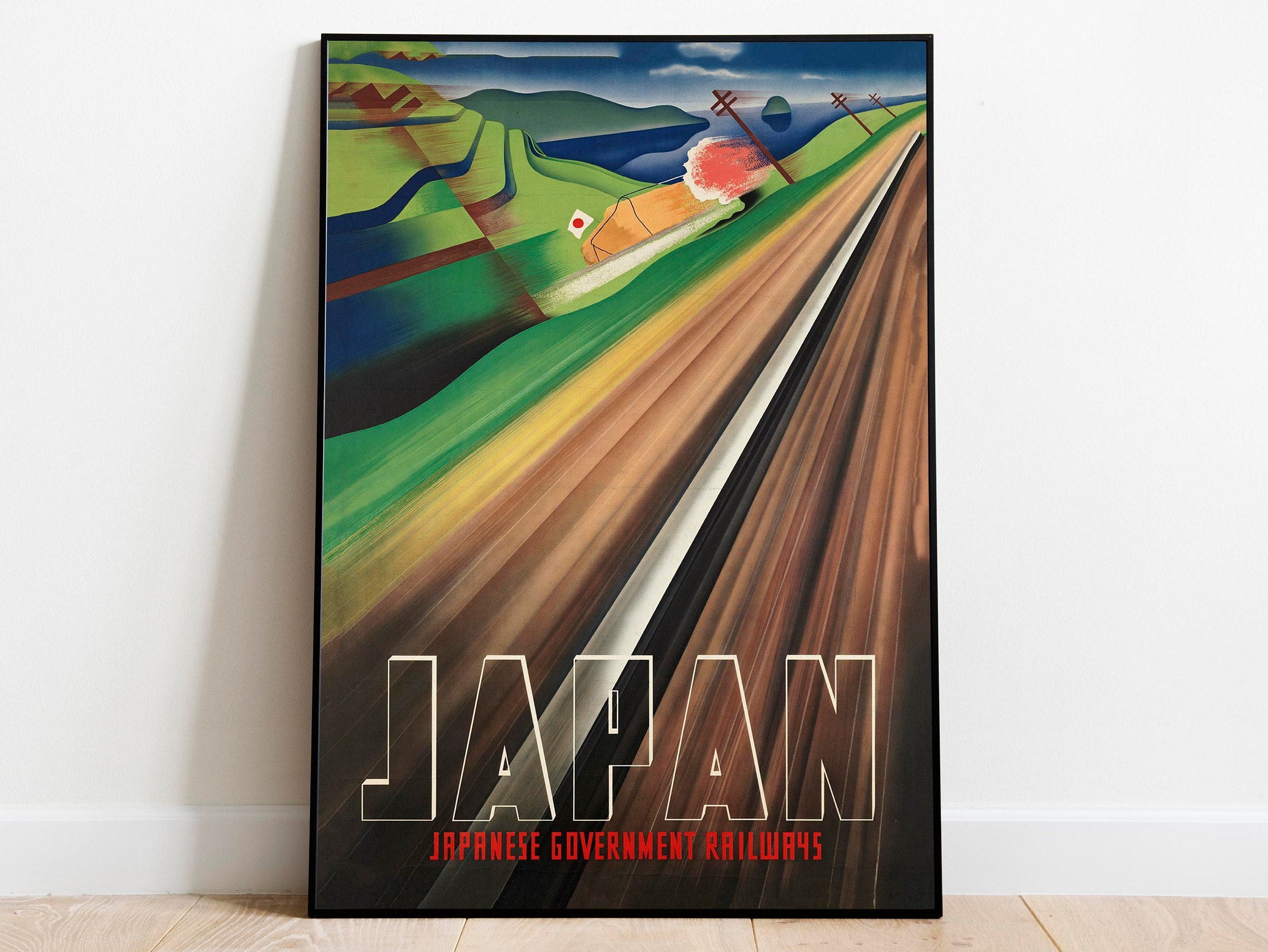 T-shirt Voyage Japonais - Affiche Touristique Années 1930 - 100% Coton - Blanc - XXL/XXXL
