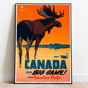 Canada Travel Poster| Vintage Travel Print| Canada Vintage Wall Art Print| Canvas Print Wall Decor| Hanger Framed Print| Poster Print