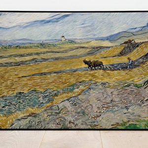 Van Gogh Enclosed Field with Ploughman Art Print: Wall Decor