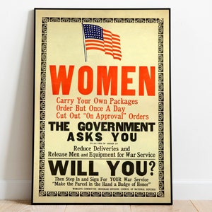 Women in WWi| WWi Poster| WWi| World War 1 Print| Propaganda Poster| WWi Propaganda| USA Women| War Poster| Vintage Wall Print