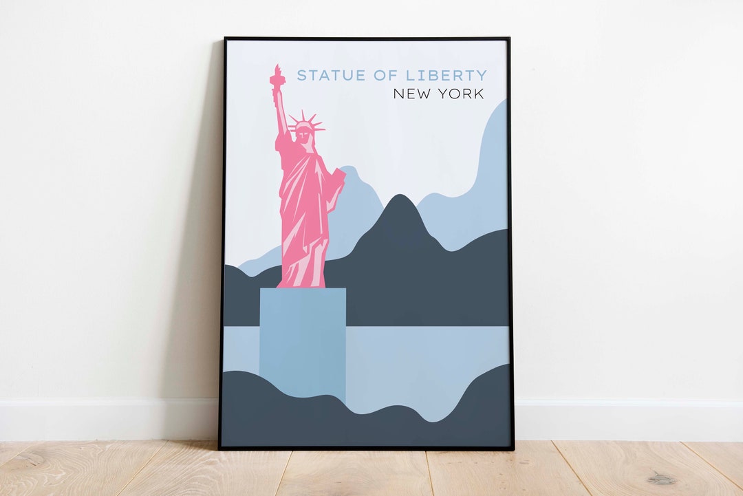 Statue of Liberty Art Print: New York Travel Wall Decor - Etsy