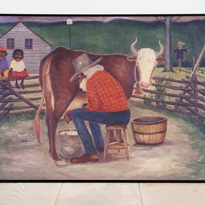 Milking Time by Palmer Hayden| Wall Decor Art Poster| Framed Art Print| Art Canvas| Wall Art Print| Poster Print | Art Wall Decor