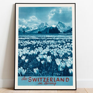 Switzerland Wall Art Print| Vintage Poster Art| Switzerland Travel Print| Canvas Print Wall Art| Framed Art Print| Poster Print