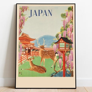 Japan Poster Art| Japan Vintage Travel Poster| Framed Art Print| Wall Art Canvas Print| Poster Print| Wall Art Decor