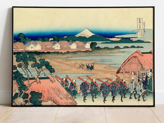 葛飾北斎の富士山の日本美術版画：ヴィンテージ浮世絵の壁飾り - Etsy 日本