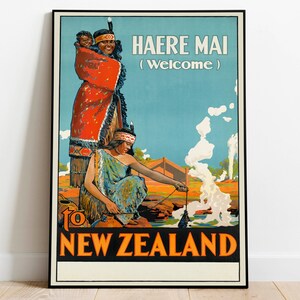 New Zealand Poster Print| Vintage Travel Poster| Framed Prints| Canvas Print Wall Decor| Prints Wall Art| Poster Art| Hanger Framed Print
