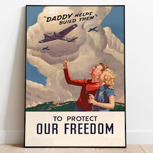 World War 2 Propaganda Poster| Poster Vintage| Canvas Print Wall Art| Framed Art Print| WW2 Wall Prints| Poster Print| Hanger Frame Art