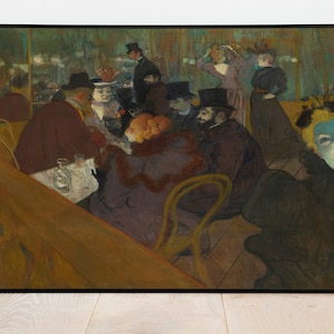 At the Moulin Rouge by Henri den Toulouse Lautrec| Wall Decor Art Poster| Framed Art Print| Art Canvas| Wall Art Print