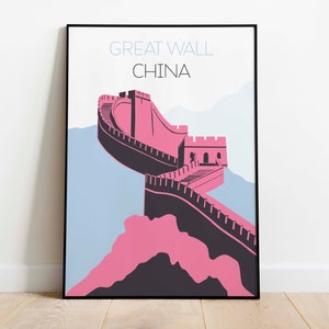 Great Wall, China Art Print for Wall Decor| Print on Canvas or Framed Poster Print| Travel Wall Art| Print Wall Decor