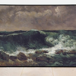 Wave by Gustave Courbet| Wall Decor Art Poster| Framed Art Print| Art Canvas| Wall Art Print| Poster Print| Art Wall Decor
