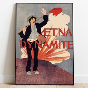 Vintage Werbeplakat Wand-Dekor Dynamit Wanddruck Gerahmter Kunstdruck Leinwand Wandkunst Vintage Kunstdruck für Wohnzimmer-Dekor