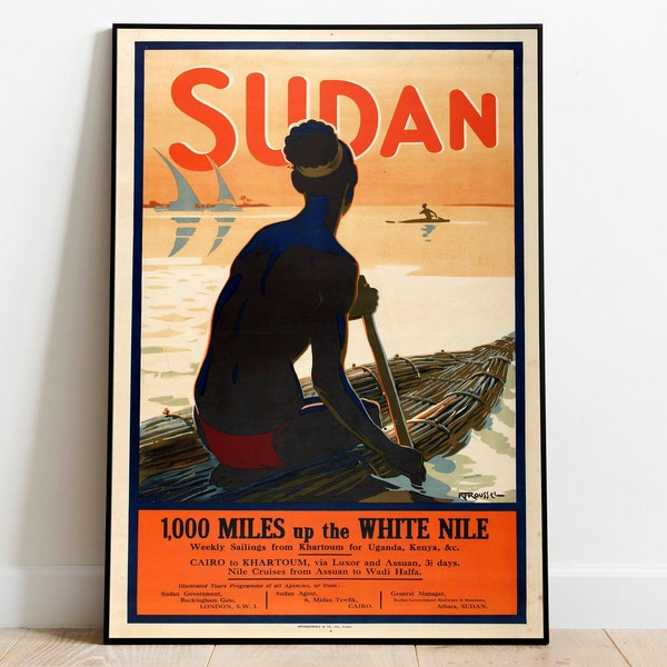 Sudan Art Print| Vintage Wall Art Print| Sudan Retro Wall Poster| Canvas Print| Hanger Framed| Poster Print| Framed Advertising Print