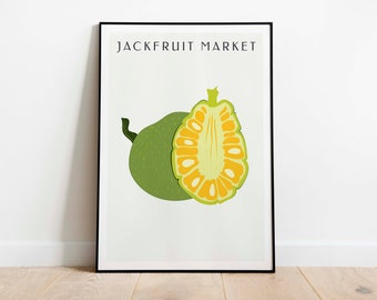 Jackfruit Wall Art for Living Room Fruit Wall Art Kitchen Decor Watercolor Art Print Nursery Decor Canvas Painting Wall Decor