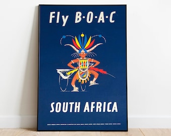 South Africa Travel Poster| Vintage Travel Print| South Africa Wall Art Print| Canvas Print Wall Decor| Hanger Framed Print| Poster Print