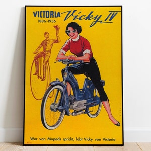 Vintage Motorrad Werbung Poster Kunst Gerahmter Kunstdruck Wand-Dekor Retro Art Print Einweihungsparty Geschenk Leinwand Wandkunst