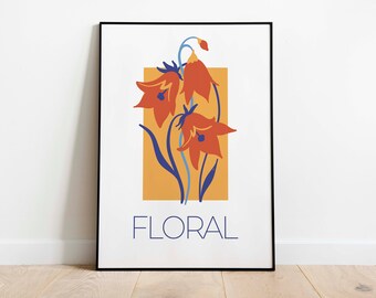 Abstract Floral Art Print: Modern Botanical Wall Decor