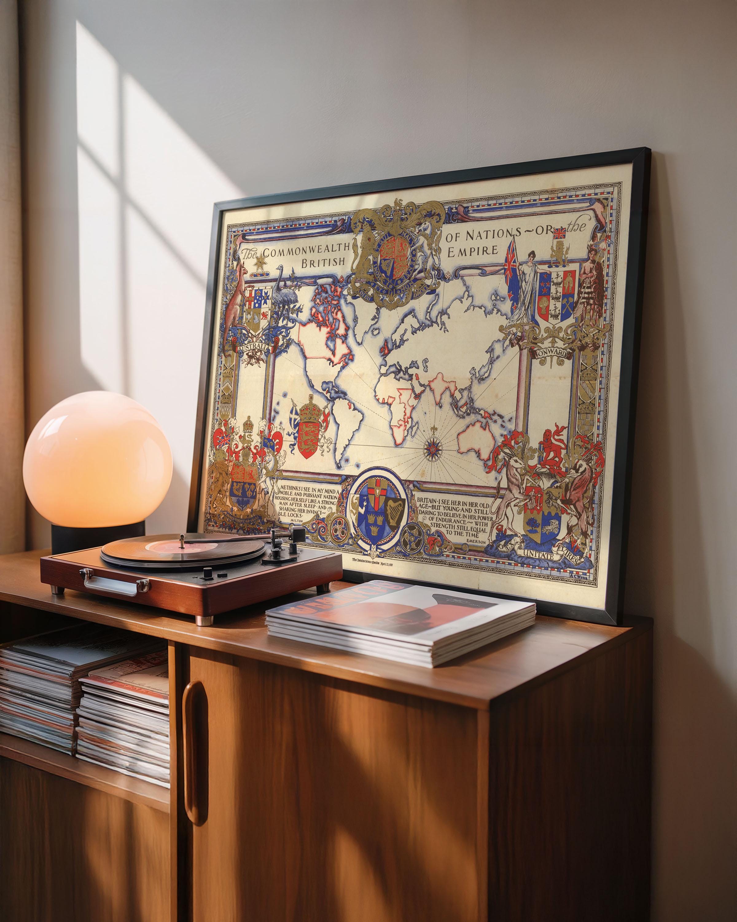 大英帝国地図：ヴィンテージのコモンウェルス壁掛けポスター - Etsy 日本