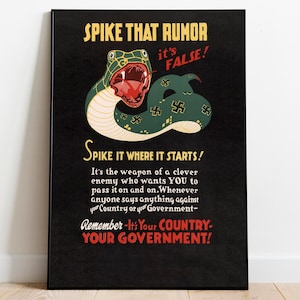 World War 2 Propaganda Poster| Poster Vintage| Canvas Print Wall Art| Framed Art Print| WW2 Wall Prints| Poster Print| Hanger Frame Art