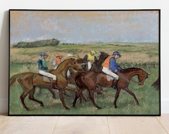 Lámina artística "En las carreras" de Edgar Degas: Decoración de pared de carreras de caballos