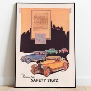 Vintage Auto Werbeplakat Kunst Gerahmt Kunstdruck Wand Dekor Retro Kunstdruck Einweihungsparty Geschenk Leinwand Wandkunst