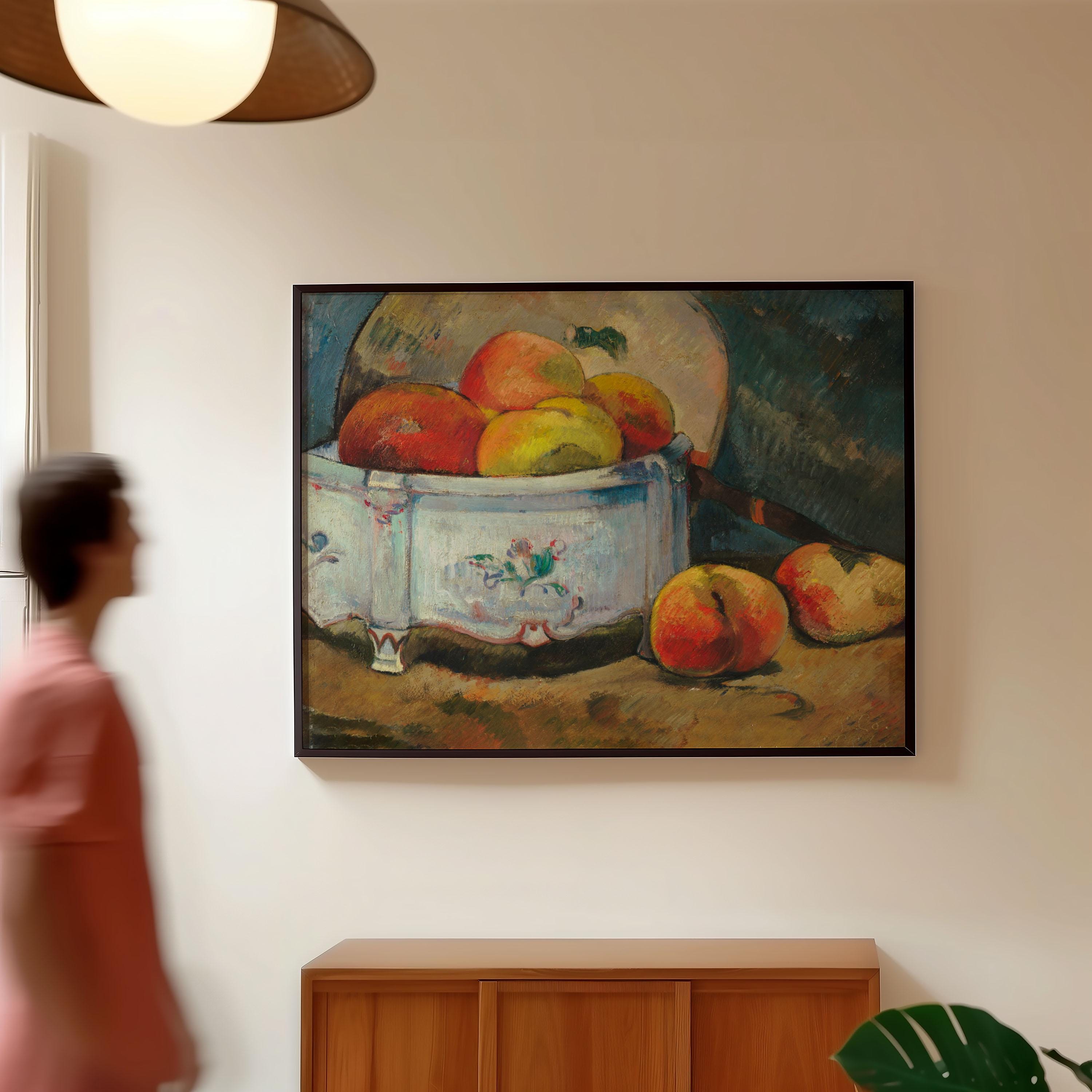 ゴーギャン「桃のある静物画」：アートプリント、ポスター、キャンバス