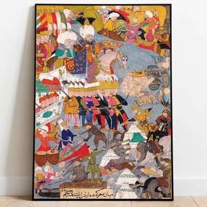 Ottoman Miniature Art| Battle of Kereztes| Poster Print| Islamic Wall Art| Framed Art Print| Islamic Art Prints| Wall Poster| Canvas Print