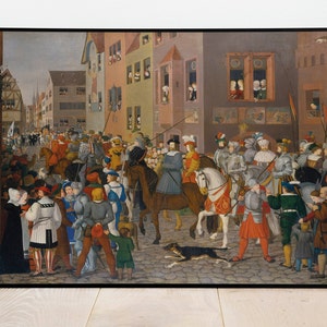 Entry of King Rudolf of Habsburg into Basel by Franz Pforr| Wall Poster| Framed Print| Art Canvas| Wall Art Print| Poster | Art Wall Decor